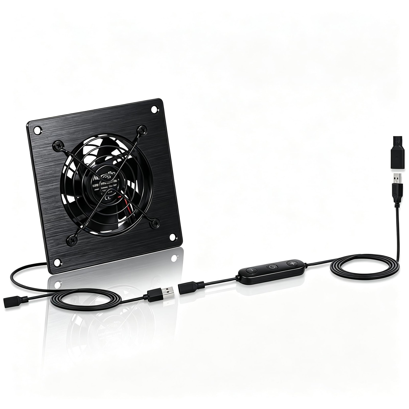 USB 80MM Cabinet Fan 5V Quiet Cooling DC 12V IPX5 Waterproof 4" 10 Speed Control