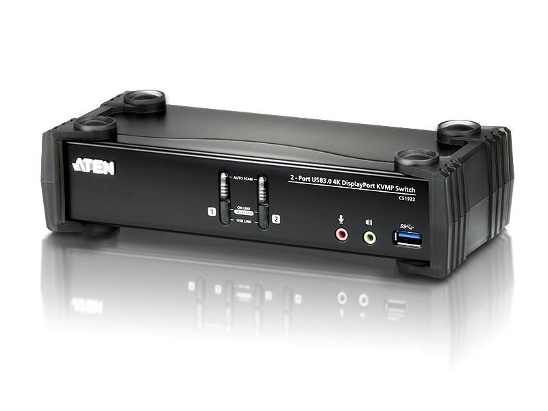 Aten CS1922 2-Port USB 3.0 4K DisplayPort KVMP Switch (Cables included)