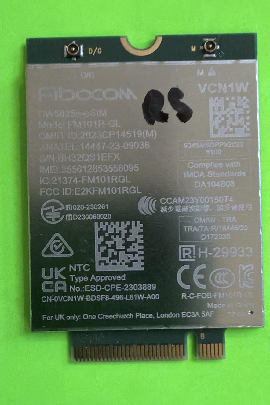 NEW Dell DW5825E ESIM Broadband  4G Wireless WAN Card Snapdragon X12 - VCN1W W60