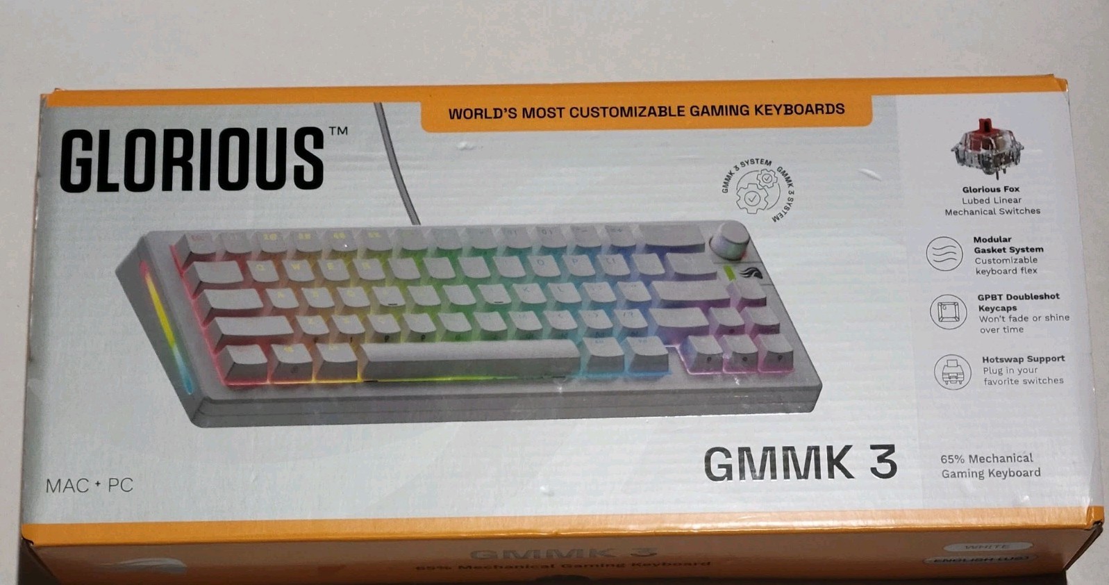 Glorious GMMK 3 65% Wired Mechanical Gaming Keyboard - Open Box_B2