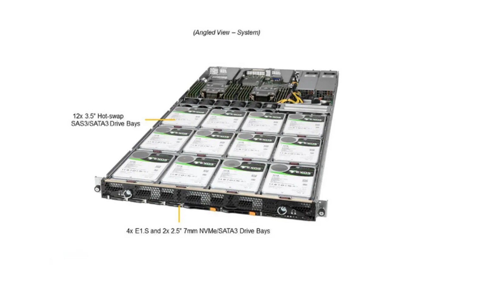 Barebones CTO 1U 12x HDD LFF Storage Server Dual Xeon Icelake DDR4 X12DPD-A6M25