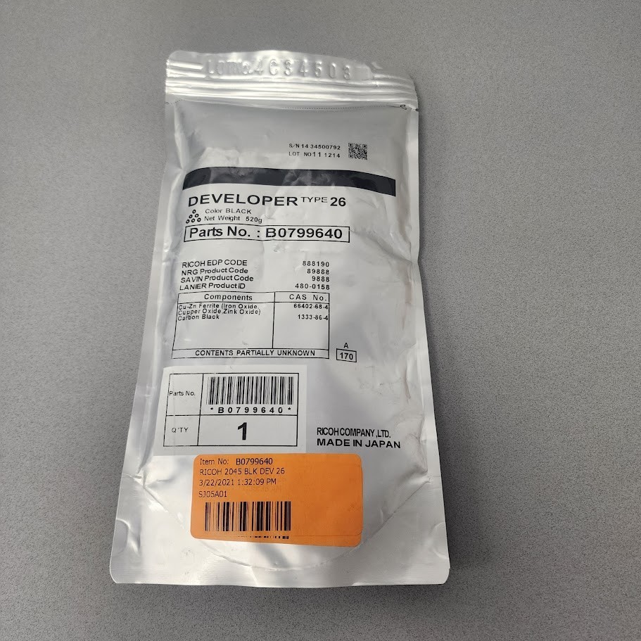 Genuine Ricoh B079-9640 (480-0158) Black Developer