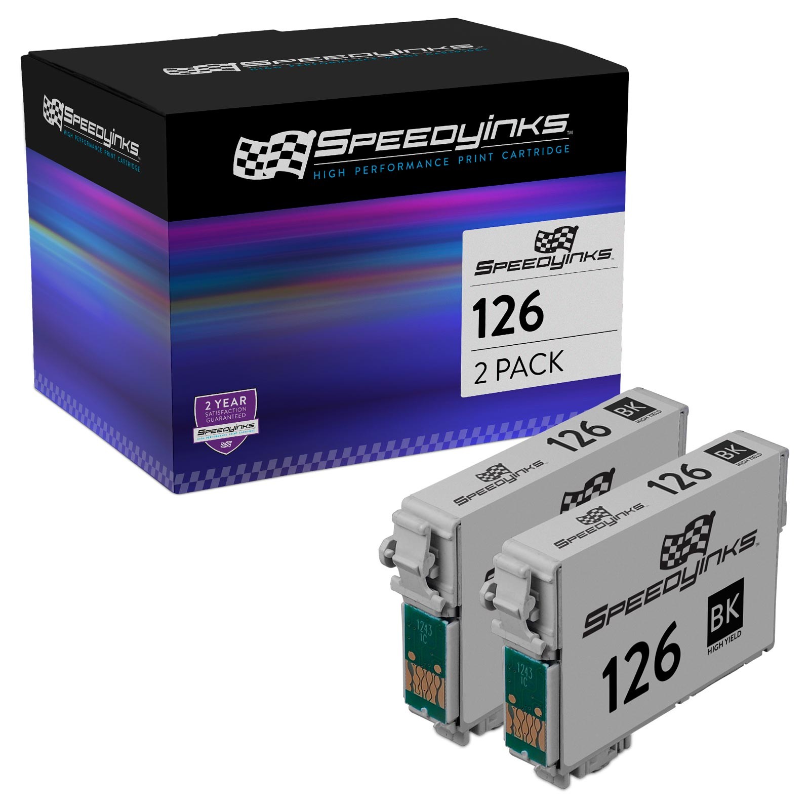 SPEEDYINKS 2PK Replacement for Epson 126 Ink Cartridges High Capacity Black