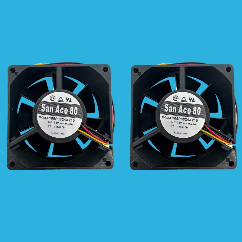 2PCS For Sanyo SANACE80 109P0824A210 Inverter Cooling Fan 24VDC 0.29A 8032 3Pins