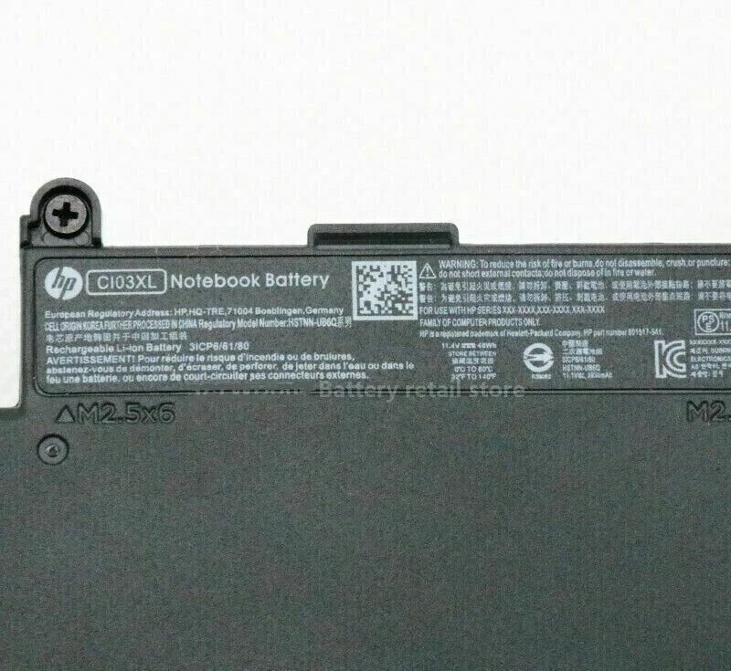 New Genuine 48Wh CI03XL Battery for HP ProBook 645 650 655 G2 G3 G4 HSTNN-UB6Q