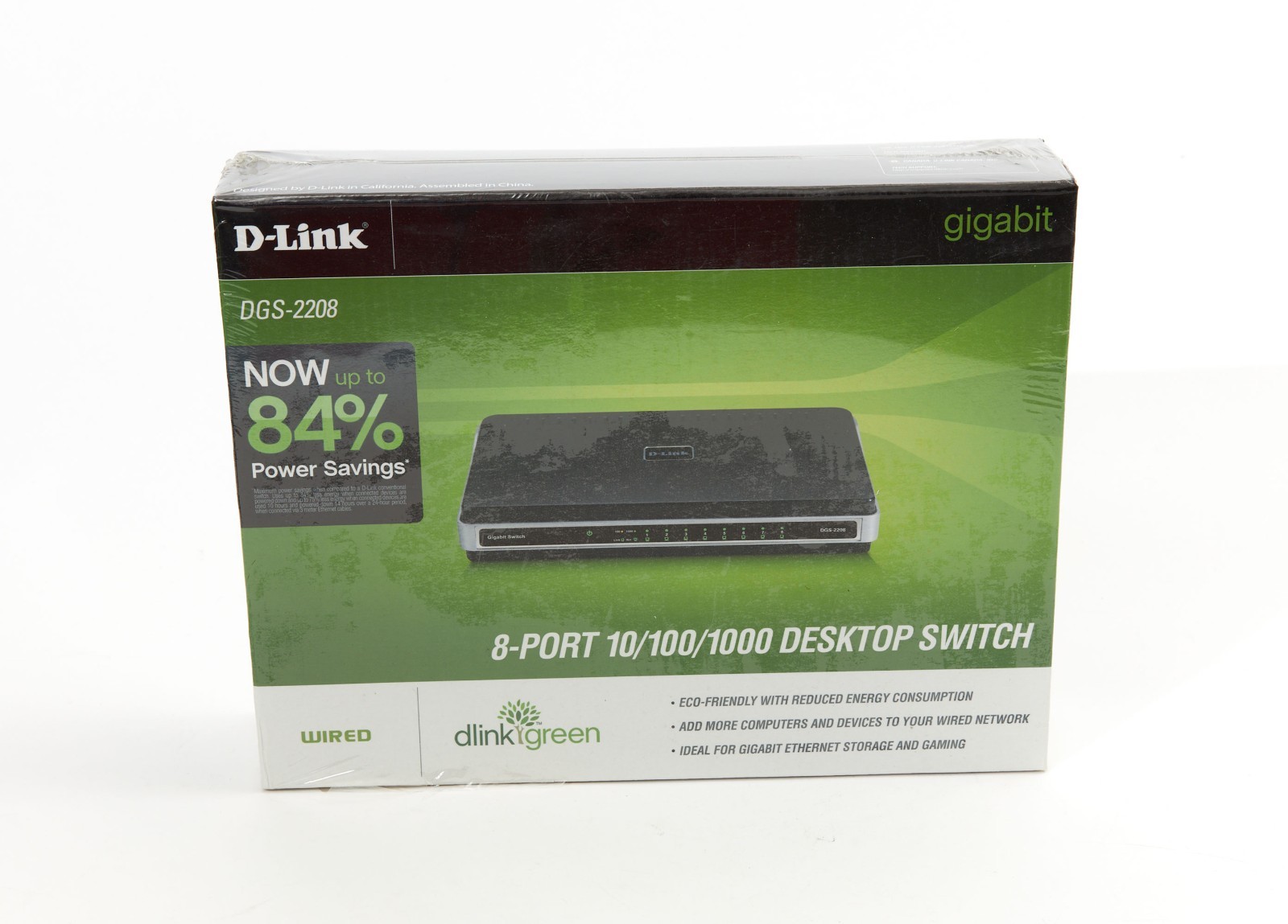 D-Link DGS-2208 Ethernet Switch 10/100/1000 8Port (8 Port) Gigabit NEW SEALED