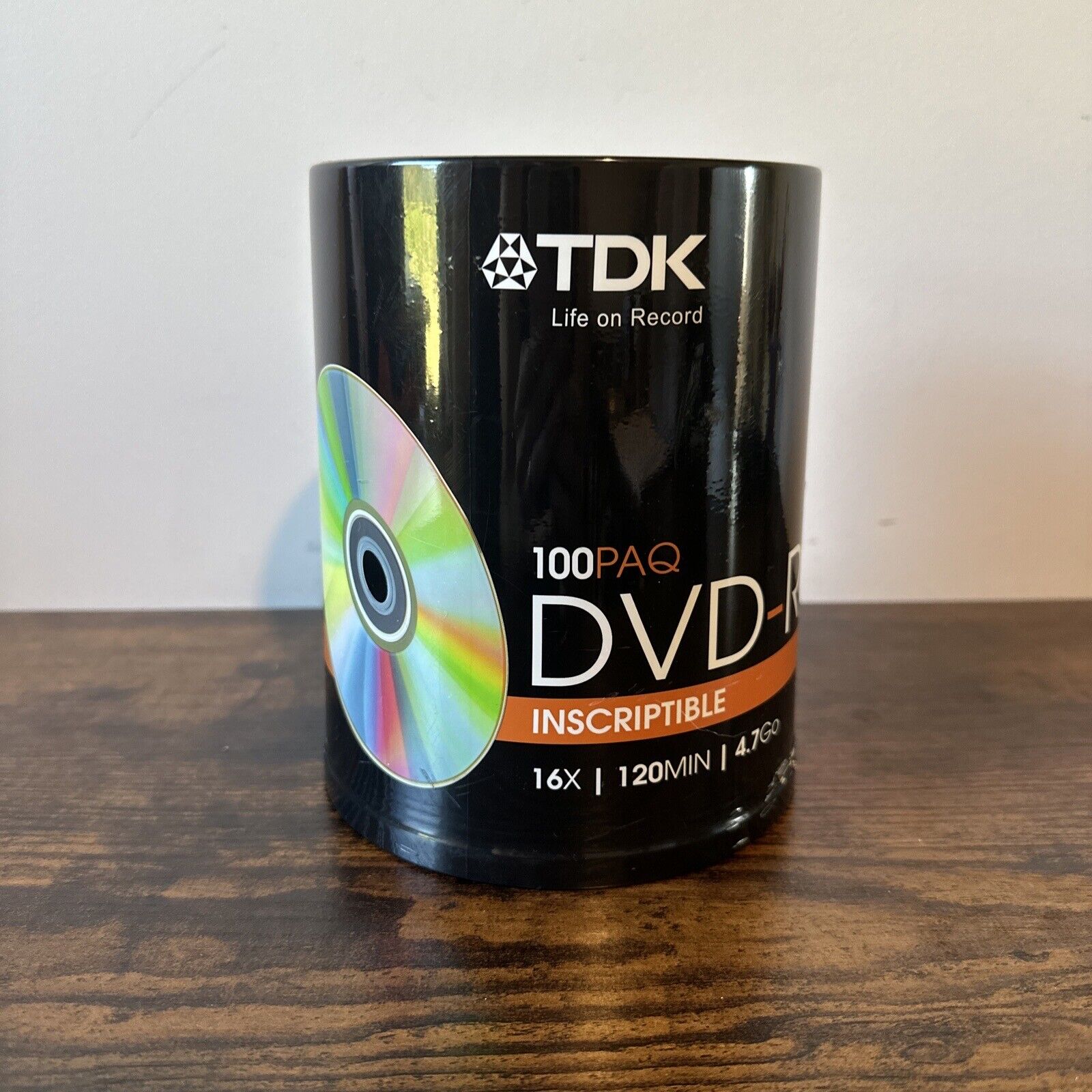 100x TDK DVD-R : 16x 4.7 GB - Blank Recordable Disks - New Sealed Spindle