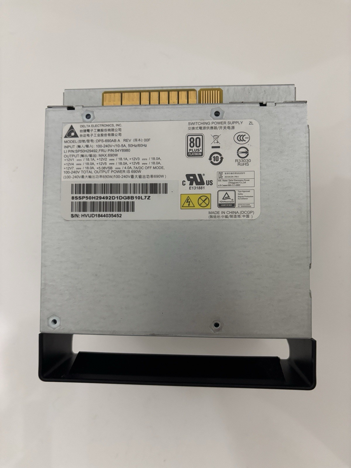 Lenovo ThinkStation Power Supply P520 P720 54Y8980 DELTA DPS-690AB