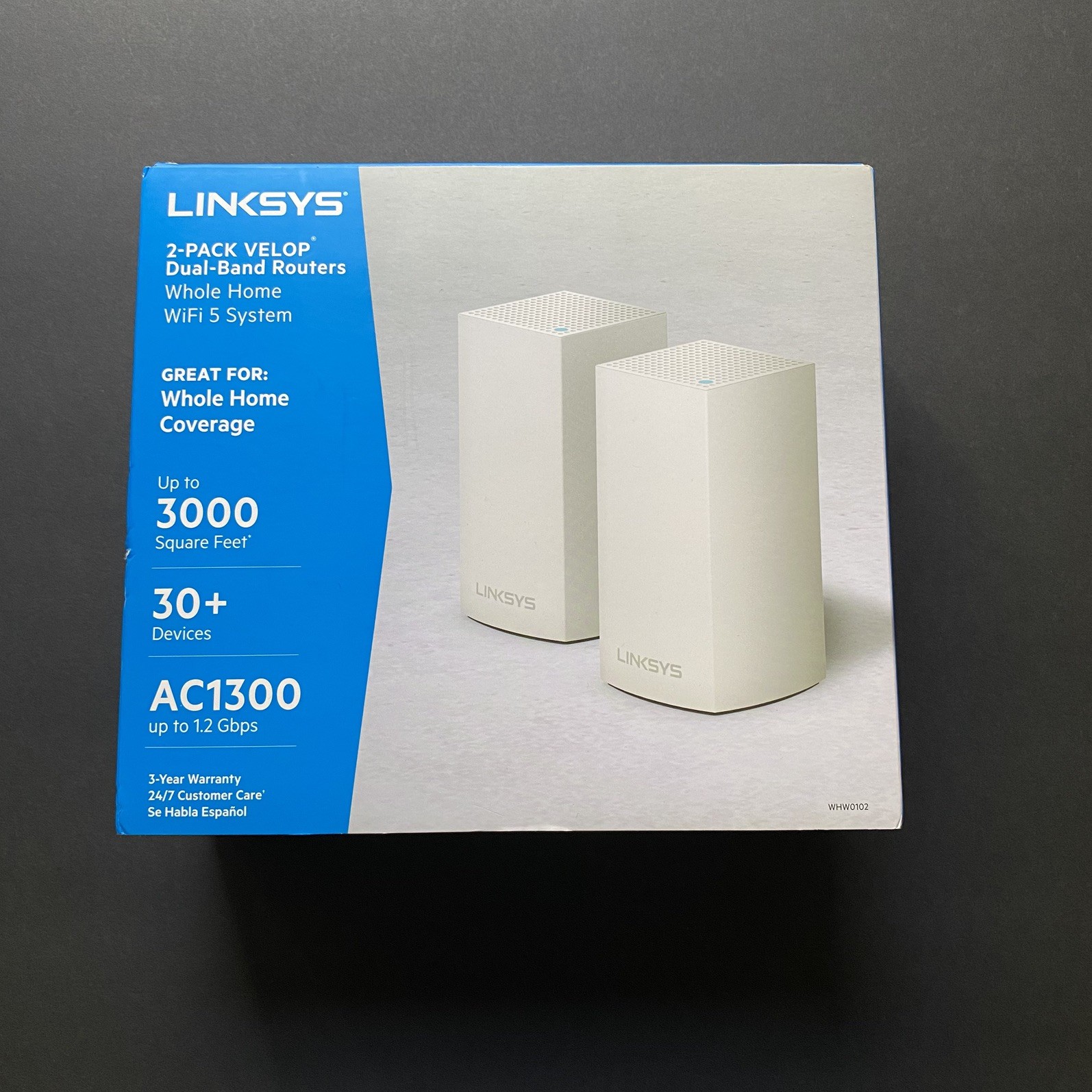 Linksys 2 Pack Velop Home Wi-Fi System tri-band series up tp 3000 SQ FT