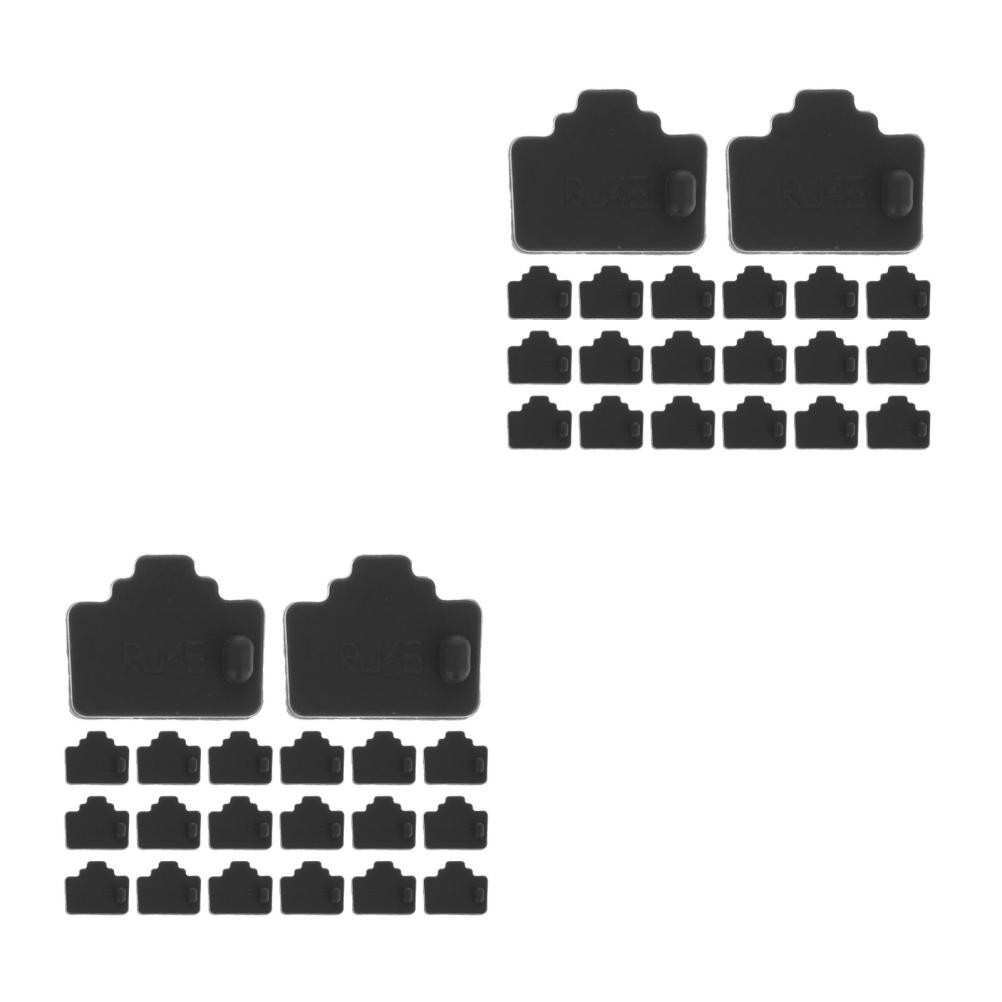 120Pcs Black Silicone Rj45 Anti Dust Covers for Computer and Router Ports