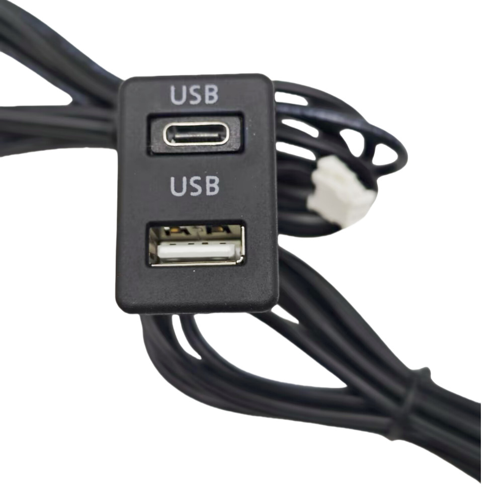 4 Pin 6 Pin to Dual USB Car Boat Truck Dash Panel Flush Mount Cable Extension