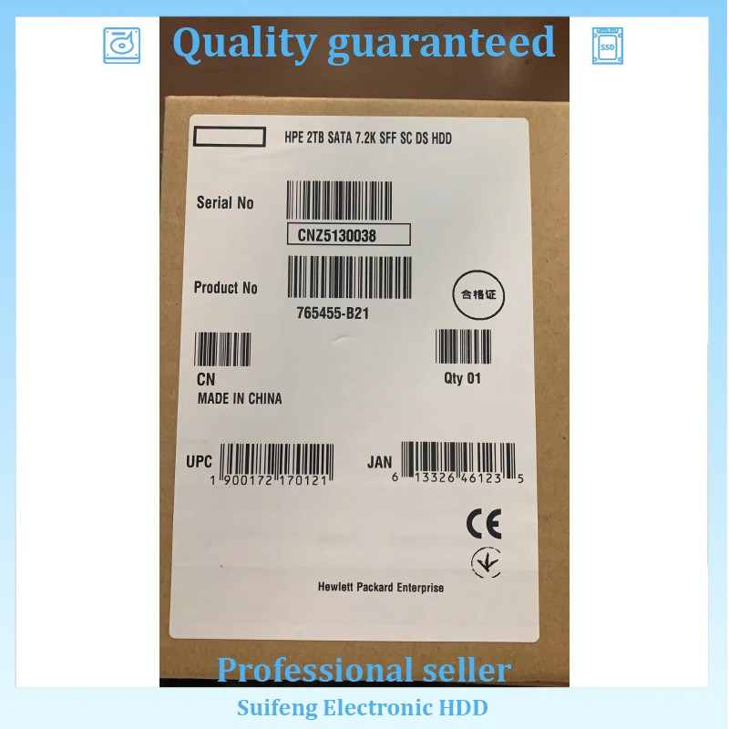 HP 765869-001 765455-B21 2TB SATA 6G MIDLINE 7.2K SFF (2.5IN) SC 512E DS HDD NEW
