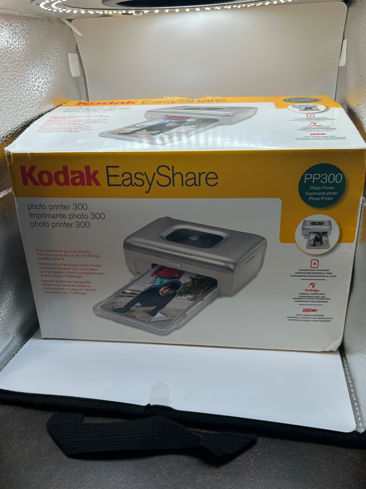 KODAK EASYSHARE PP300 PHOTO PRINTER 300 IN BOX + EXTRA SHEETS - TESTED SILVER