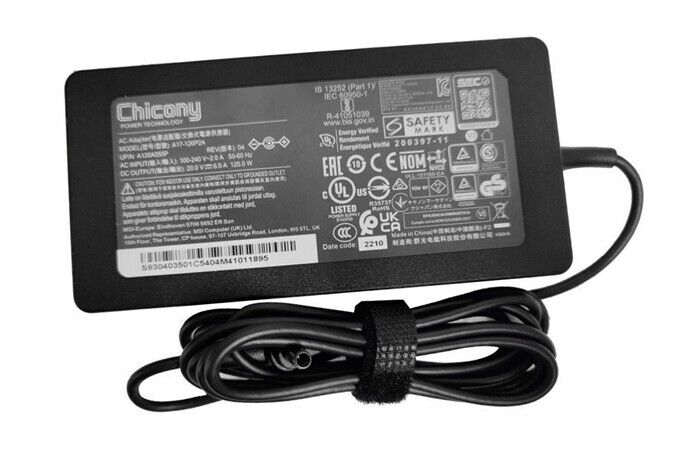 Genuine OEM 20V 6A A17-120P2A AC Aapter Charger For MSI MS-16R5 MS-16R8 MS-17F3