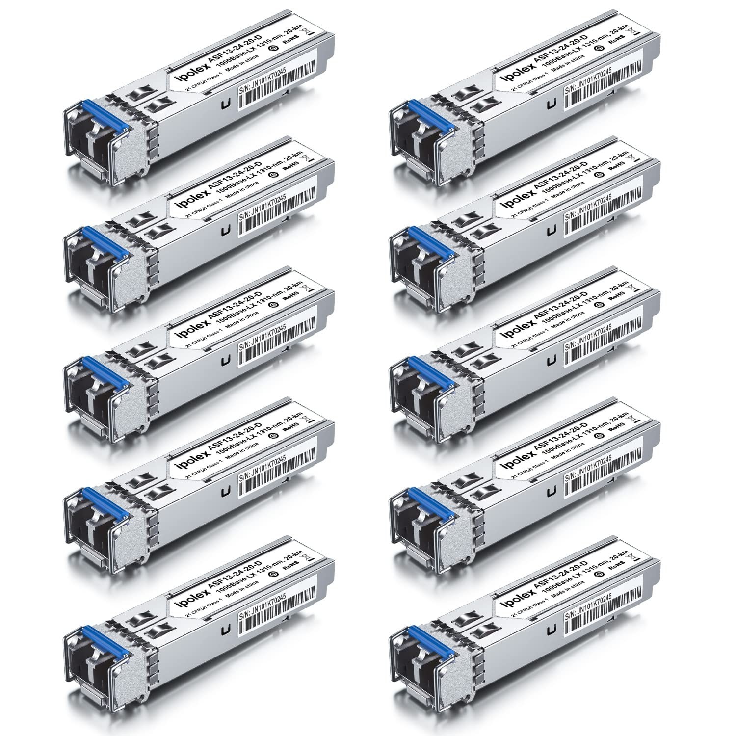 ipolex 1.25G SFP Single Mode LC Transceiver, 1000Base LX Fiber SFP Module, 13...