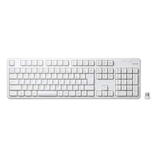 ELECOM USB-A Keyboard with Wireless Receiver Membrane Full Keyboard White