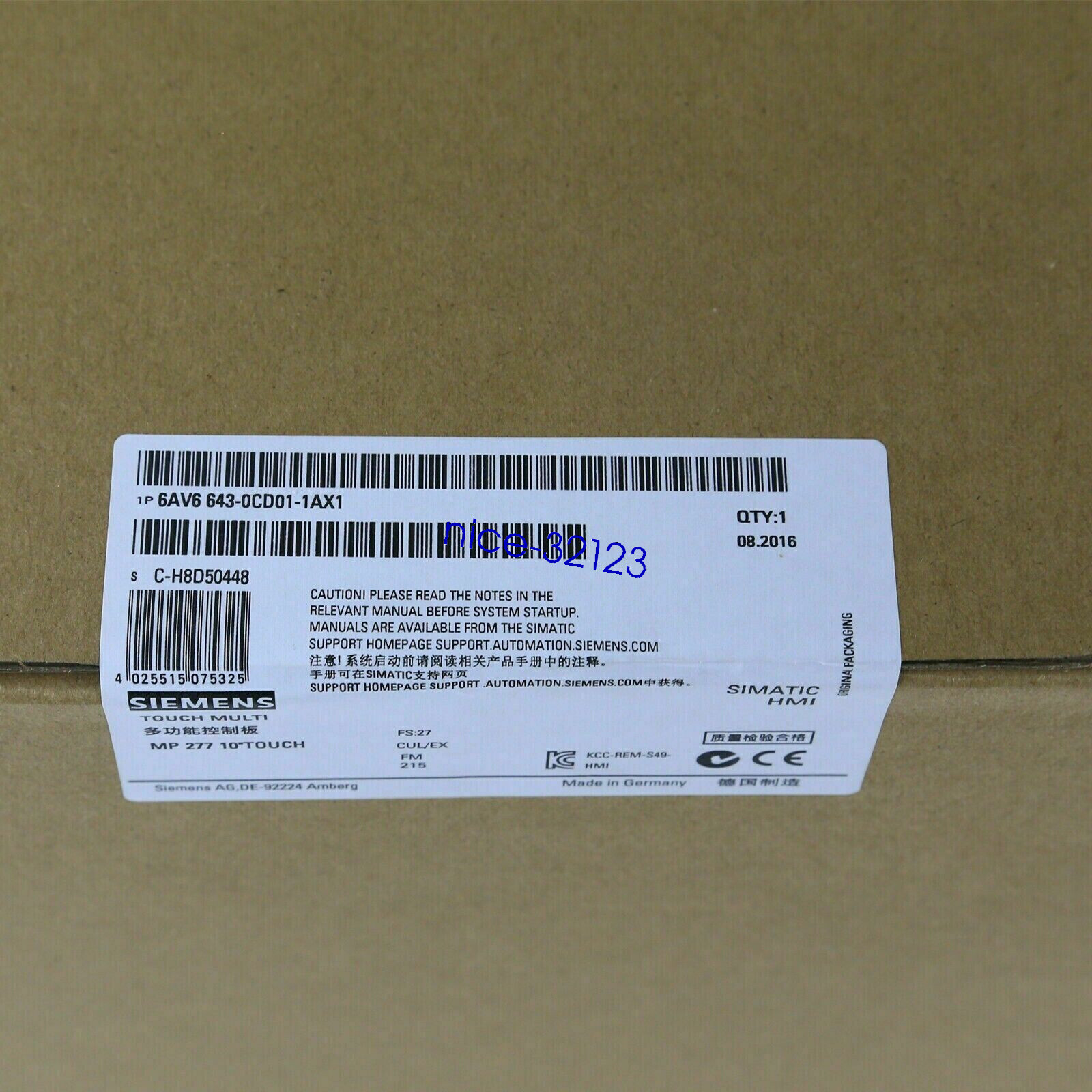NEW SIEMENS 6AV6643-0CD01-1AX1 6AV6 643-0CD01 TOUCH PANEL