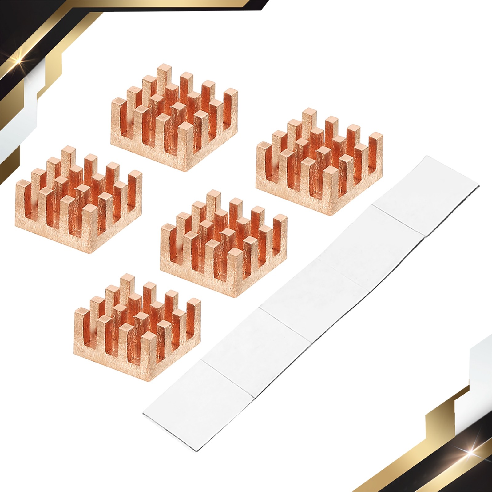 5 x Copper Heatsink 9x9x5mm w Self Adhesive for IC Chipset Cooler
