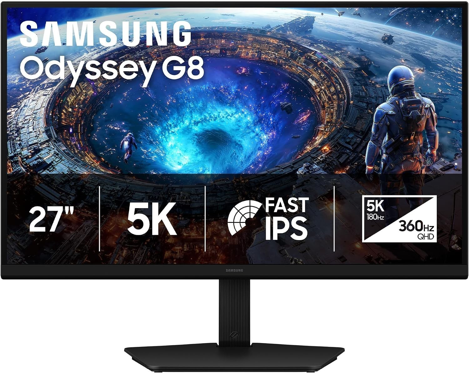 Samsung 27" Odyssey G8 (G80HF) 5K 180 Hz/QHD 360 Hz Dual Mode IPS Gaming Monitor