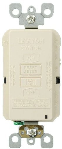 Leviton Blank Face GFCI, 20 Amp, Self Test, LED 1 Pack, Light Almond