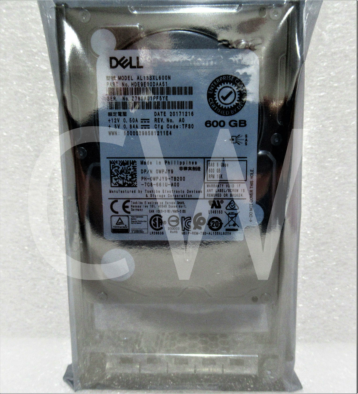 WPJY9 0WPJY9 AL13SXL600N Dell 600GB 15000RPM 6Gbps 2.5" SAS HDD Hard Drive