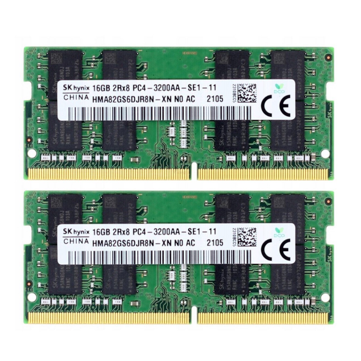 Hynix 32GB 2X16GB DDR4 3200MHz PC4-25600 Laptop SODIMM Memory Ram HMA82GS6DJR8N
