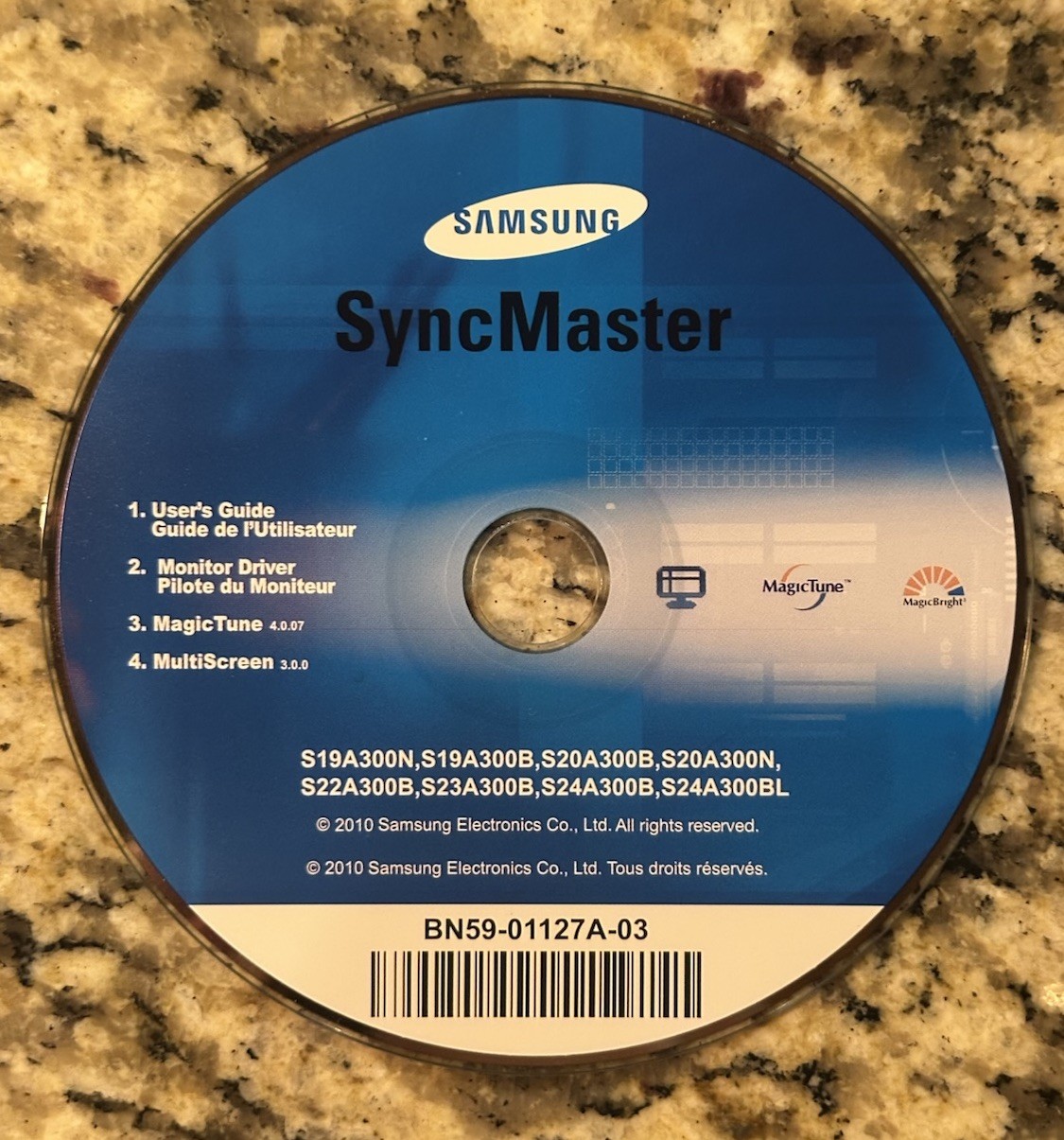 Samsung SyncMaster Monitor Driver MagicTune MultiScreen CD BN59-01127A-03