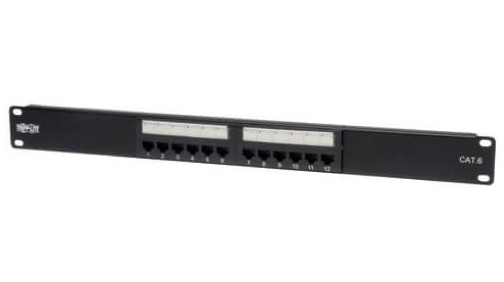 Tripp Lite 12-Port Cat6 Cat5 Patch Panel 568B 110 Punch Down Rackmount RJ45 1URM