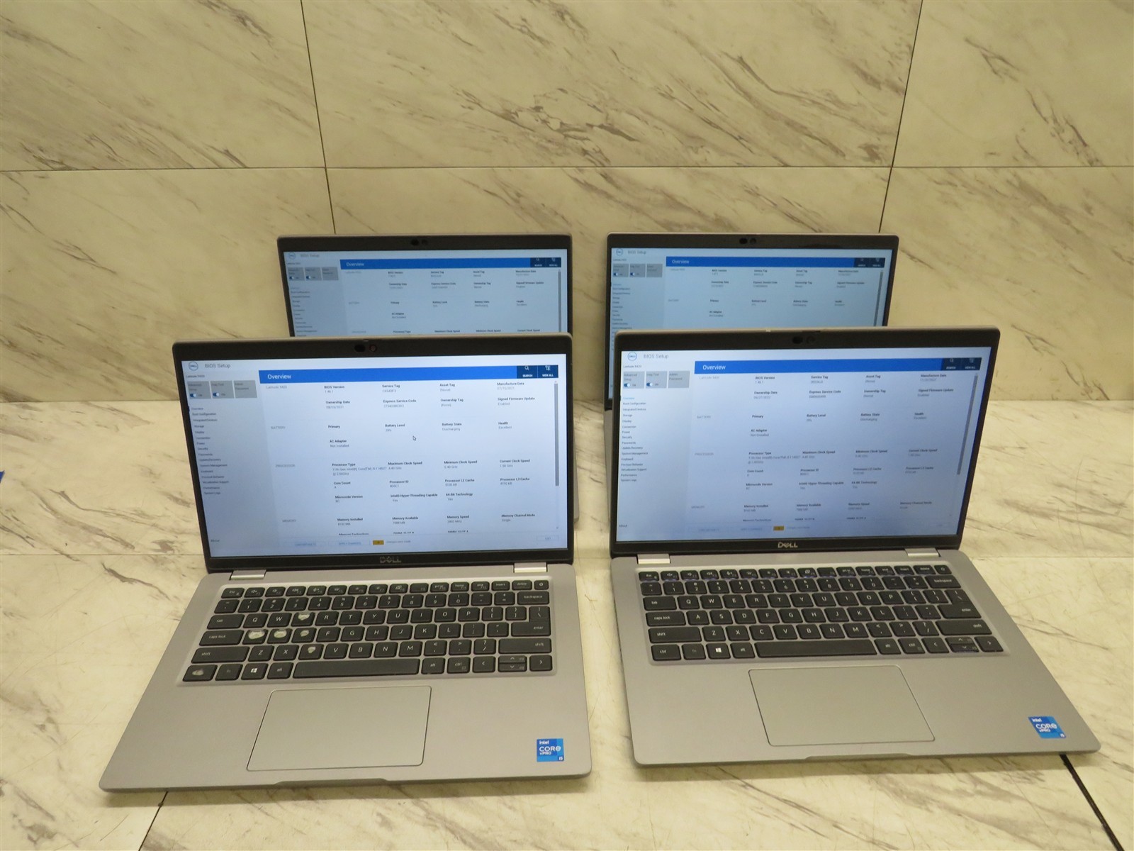 LOT OF 4 Dell Latitude 5420 14" i5-1145G7 8GB RAM Laptops Tested