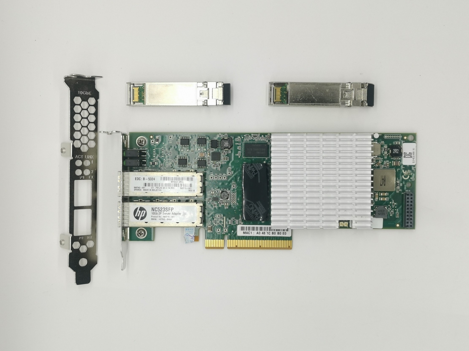 HP NC523SFP 10GbE 593742-001 593715-001 PCIe Server Adapter 2*SFP+ Transceiver-