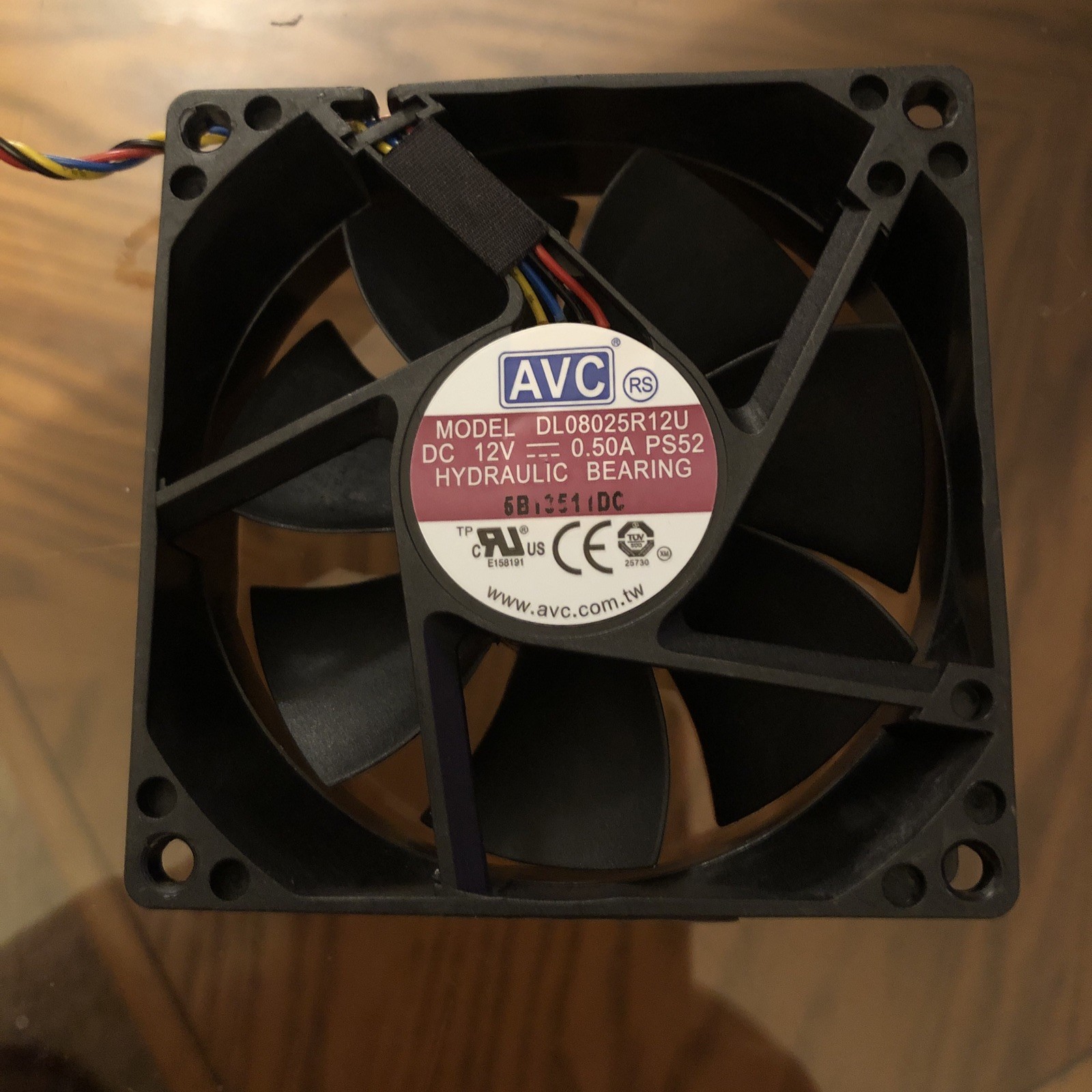 AVC DL08025R12U PWM Chassis Cooling Fan 12V 0.50A 4Wire 4Pin 80x80x25mm