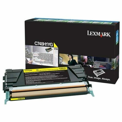 GENUINE SEALED LEXMARK C748H1YG YELLOW TONER C748 -- OPEN BOX SEALED BAG