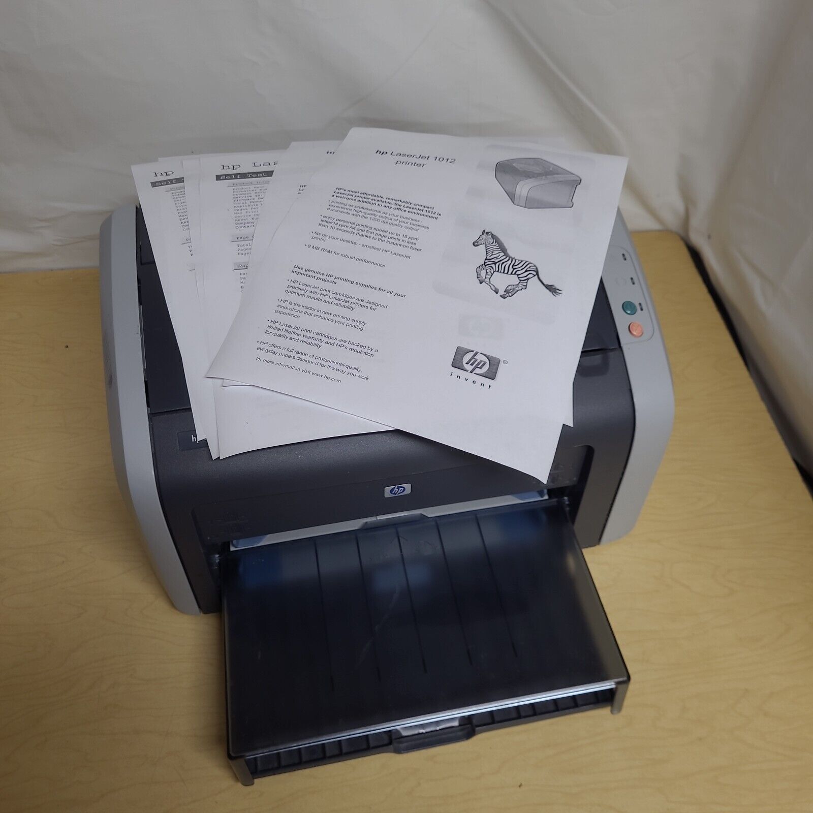HP LaserJet 1012 Printer Monochrome Black White No Toner