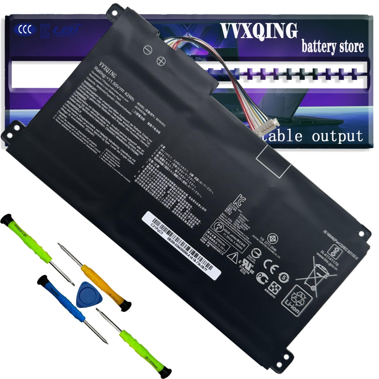 High-Capacity Laptop Battery for VivoBook 14 E410M E410MA L410M E510KA 11.55V 42