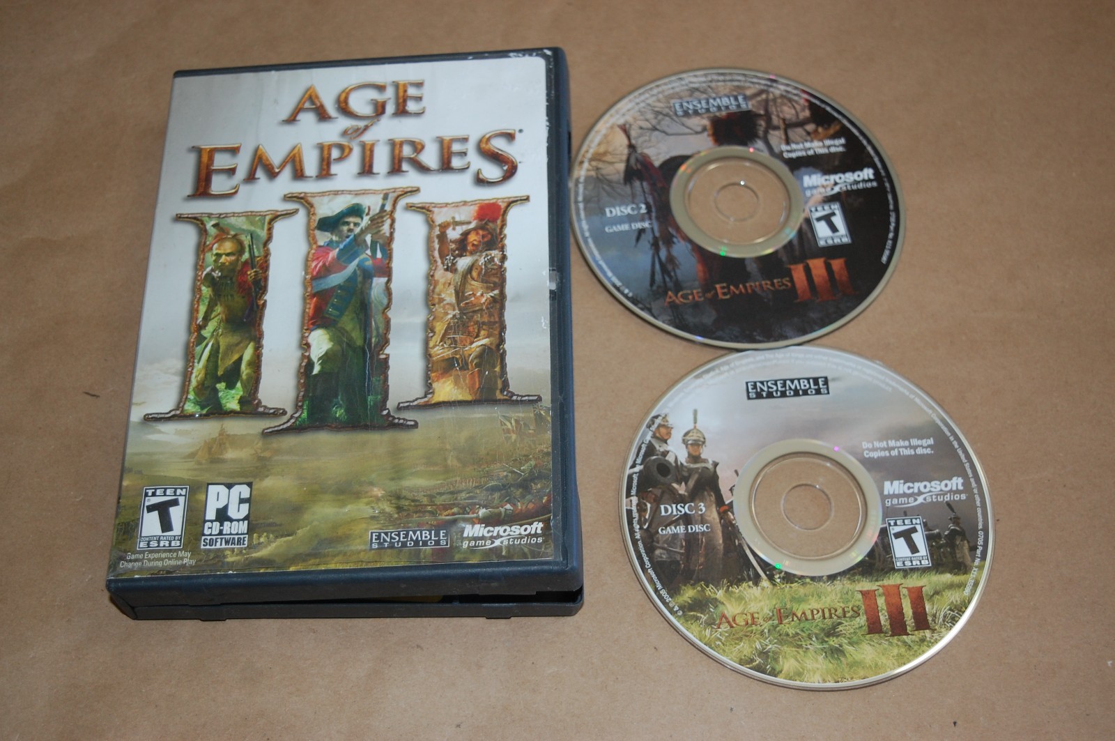 Age of Empires III (PC, 2005) Game w/ manual & product Key missing disc 1