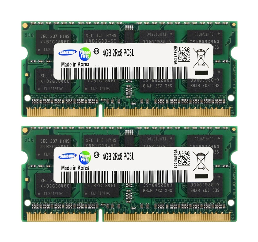 Samsung DDR3L 8GB KIT 2x4GB PC3-12800S 1600MHz 1.35V SODIMM Notebook memory RAM