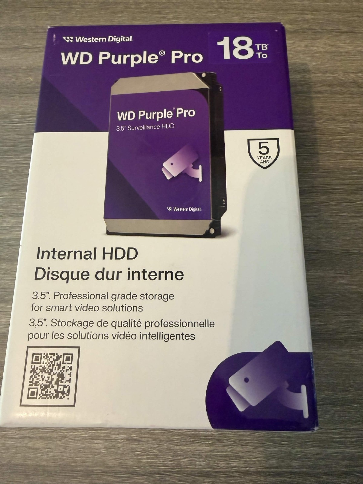WD Purple PRO 18TB Internal Hard Drive 7200RPM/512Mb Surveillance 3.5" WD181PURP