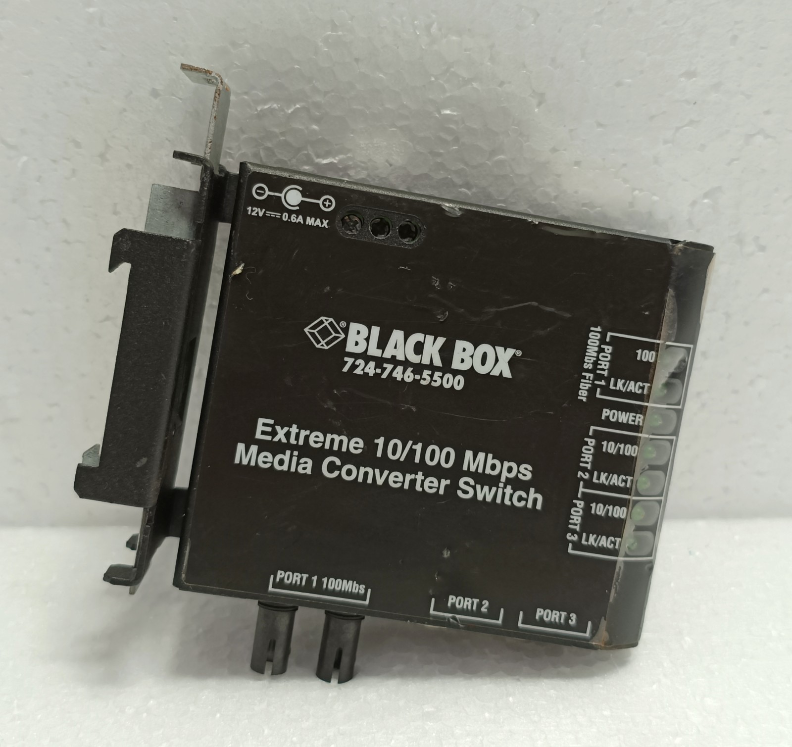 Black Box LBH100A-PD-ST-24 10/100Mbps Media Converter Switch | Used