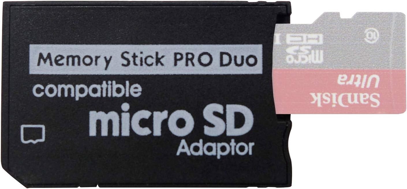 PSP Memory Stick Adapter, Funturbo Micro SD to PRO 1 Pack, Black 