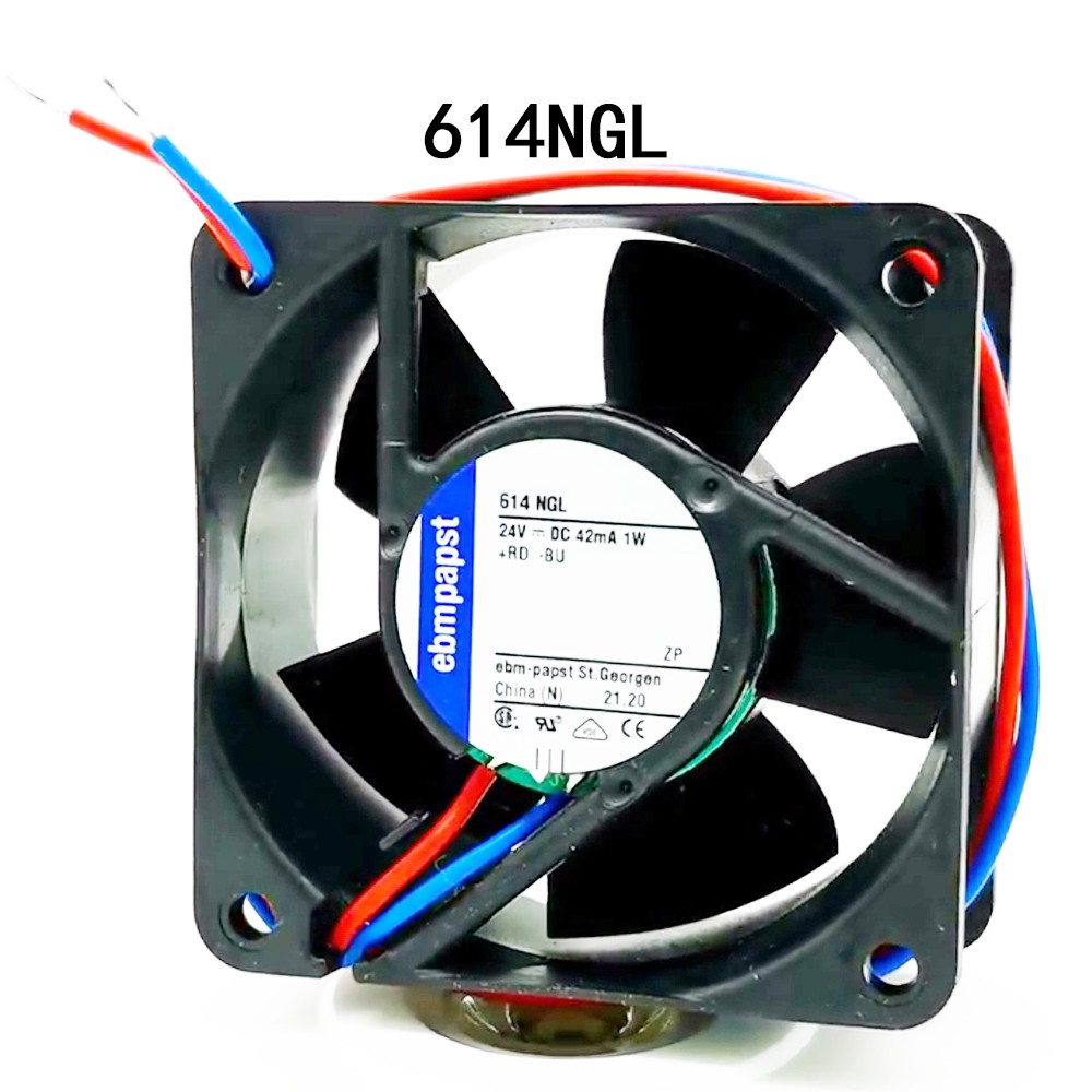 New sealed Axial Cooling Fan 60*60*25MM 42mA 614NGL 24VDC 1.0W Ebmpaps radiator