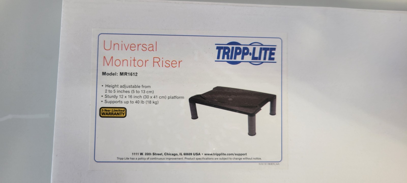 Tripp Lite Universal Monitor Riser Stand (Computer, Laptop, Printers)  MR1612