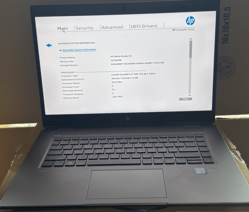 HP ZBook Studio G5 15.6" Intel Xeon E-2176M 32GB RAM 1TB SSD Workstation
