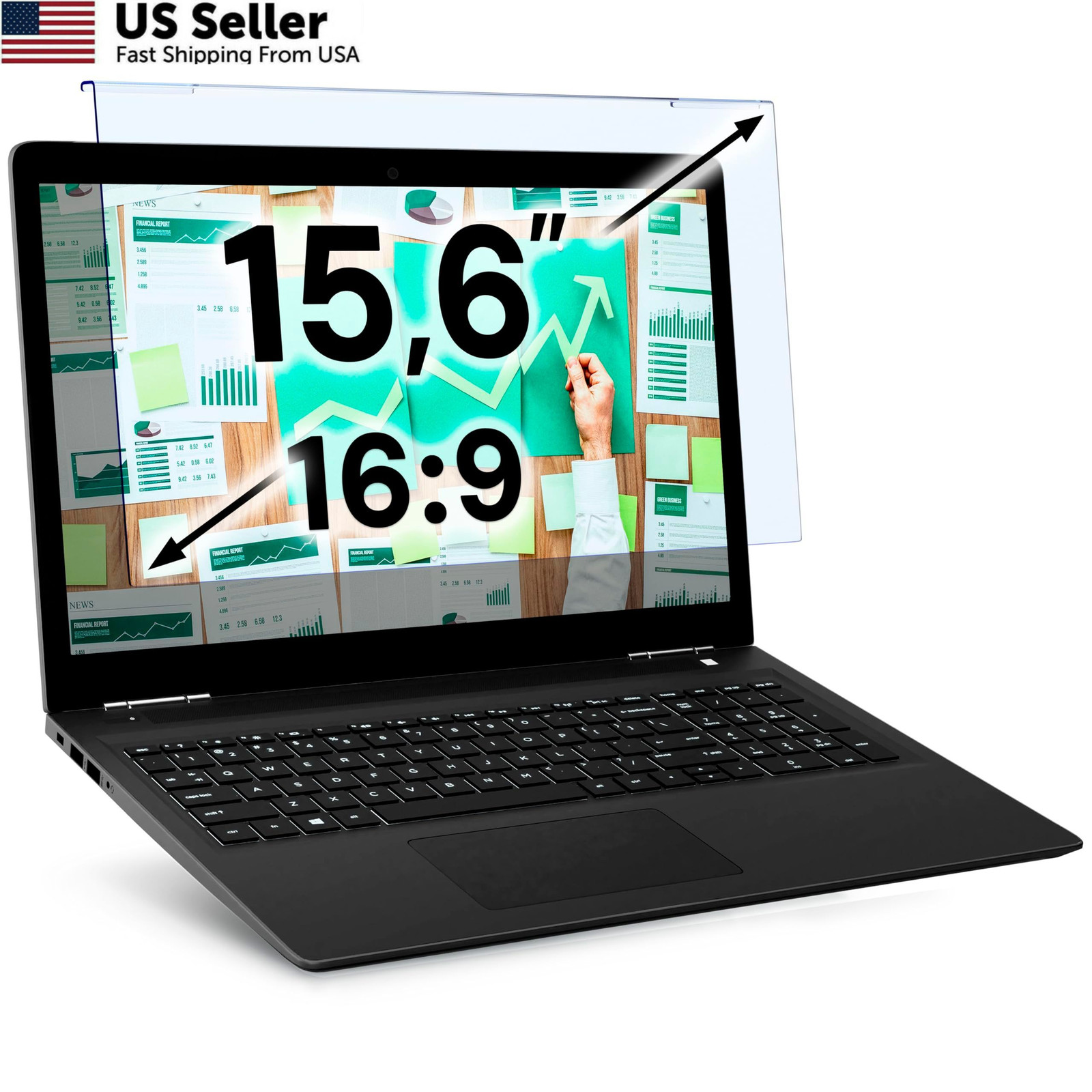 VINTEZ Blue [1 Pack] Acrylic 15.6" DIAGONAL (16:9), Screen for Laptop