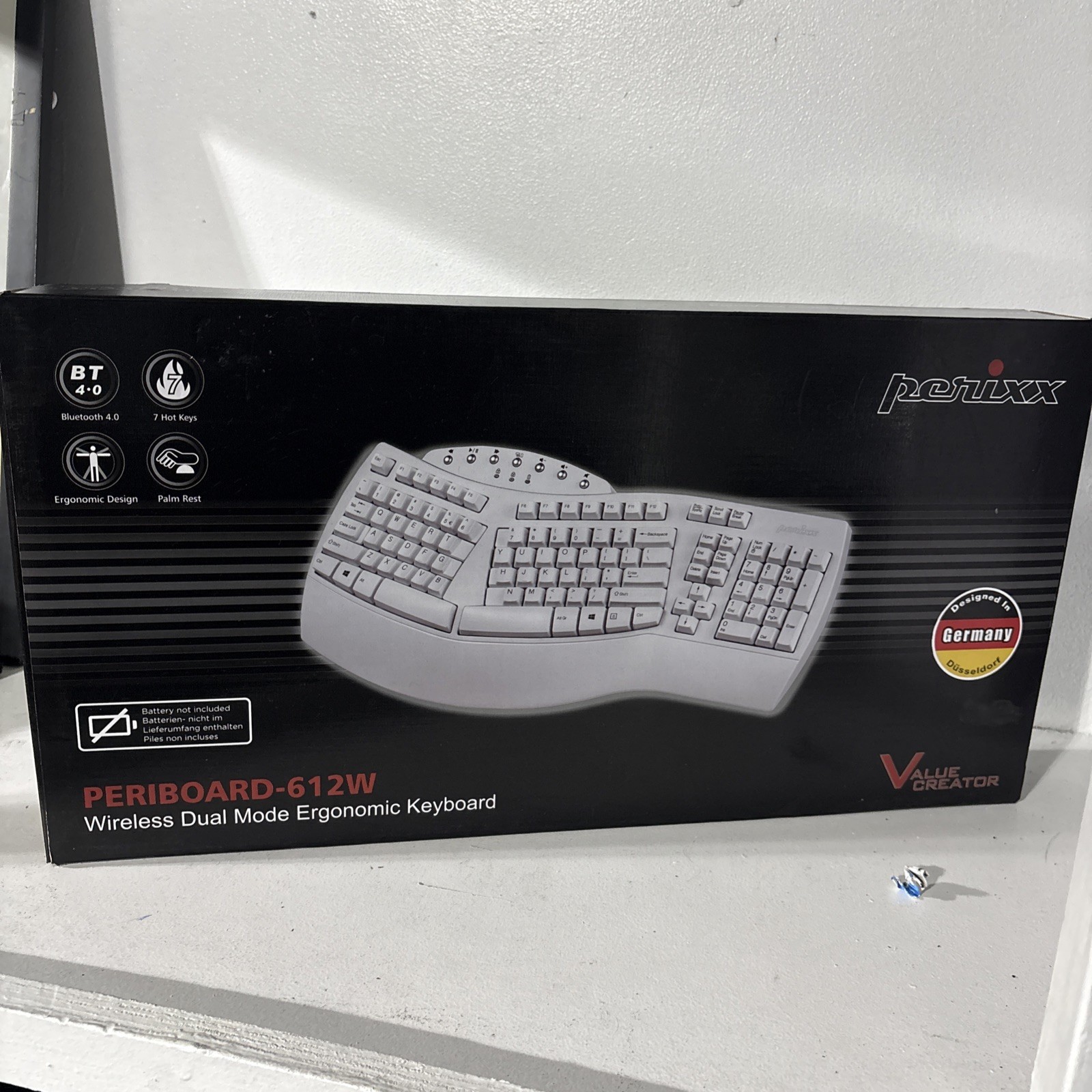 NEW Perixx Periboard-612 Ergonomic Split Keyboard Natural Ergonomic Design White