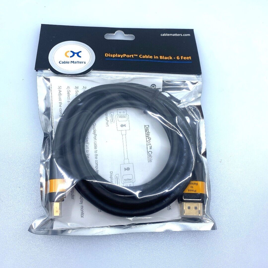 Cable Matters Mini DisplayPort  to Mini Display Port in Black 6 Feet