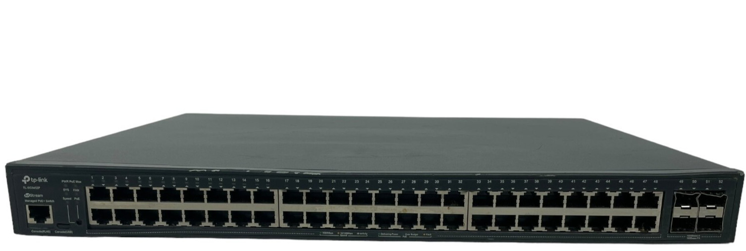 TP-Link JetStream 52-Port Gigbit L2 +Managed Switch with 48-Port PoE+ TLSG3452P