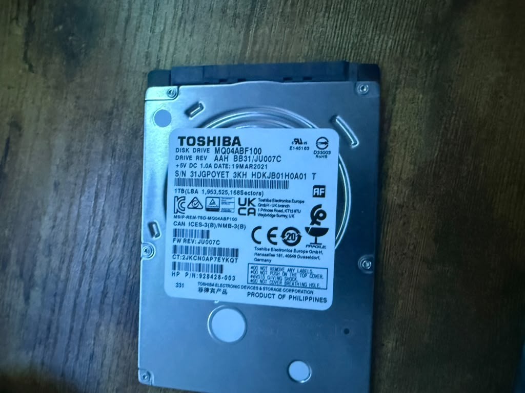 Toshiba MK2552GSX 250GB 2.5" SATA HDD - FAULTY - For Parts/Repair