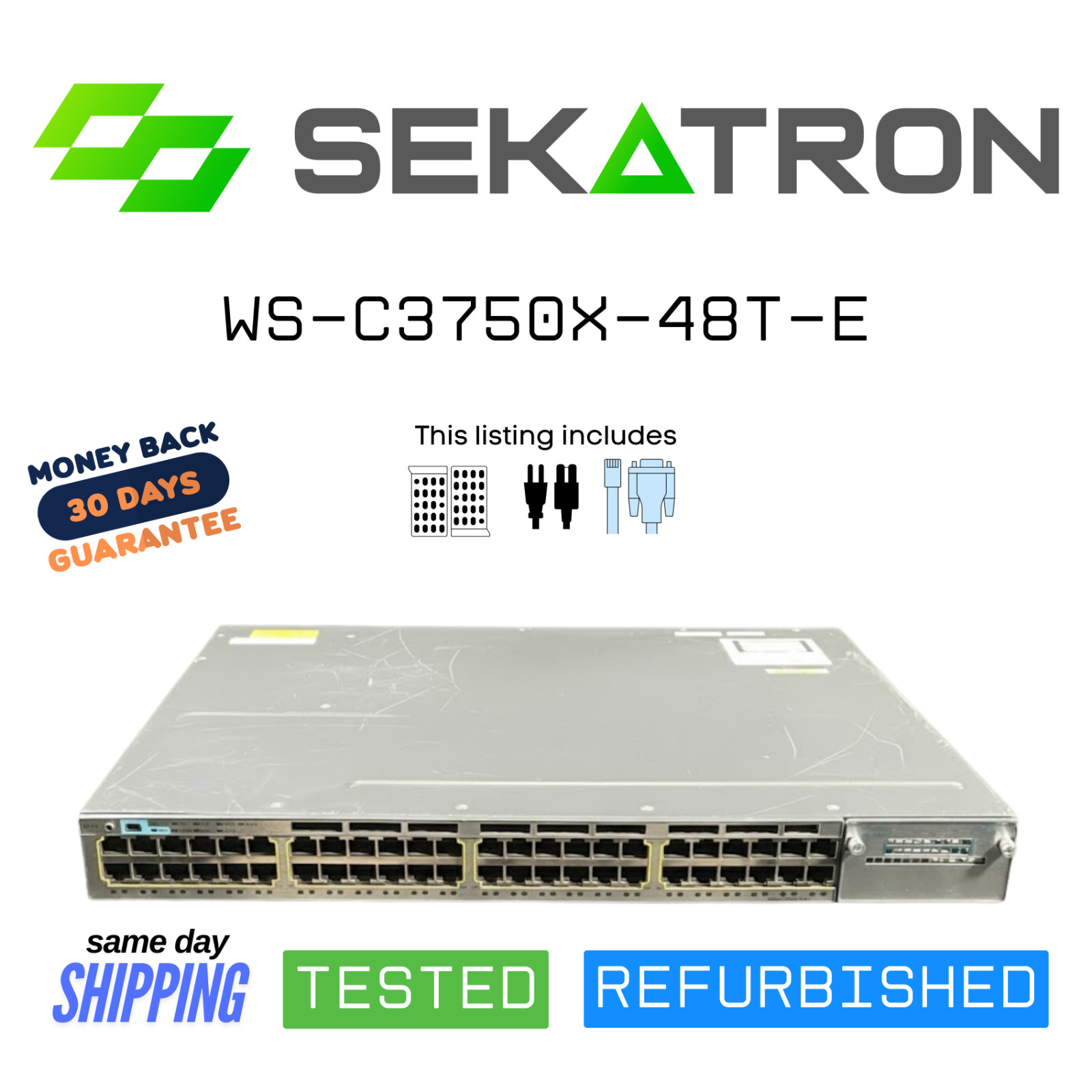 🔀 Cisco WS-C3750X-48T-E 48-Port Gigabit Switch ⚡ Fast Ship