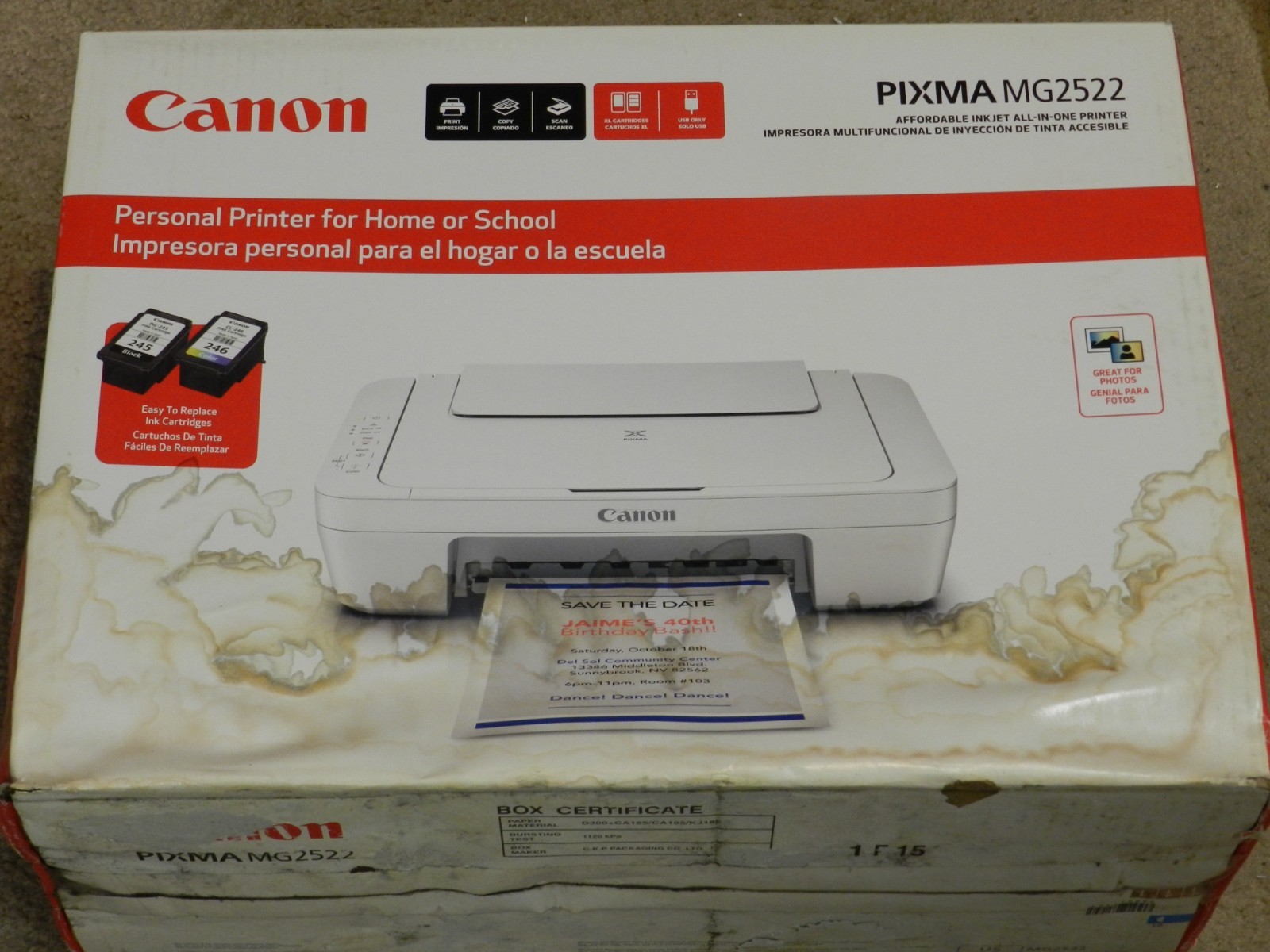 Canon PIXMA MG2522 All-In-One Color Inkjet Printer Copier Scanner USB 2.0