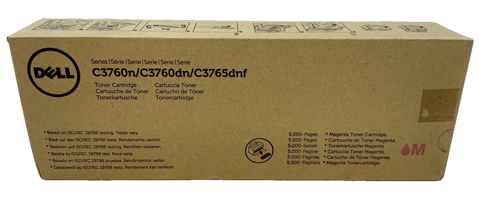 Genuine Original New Sealed Box Dell 8JHXC Toner Cartridge Magenta, We Ship Fast